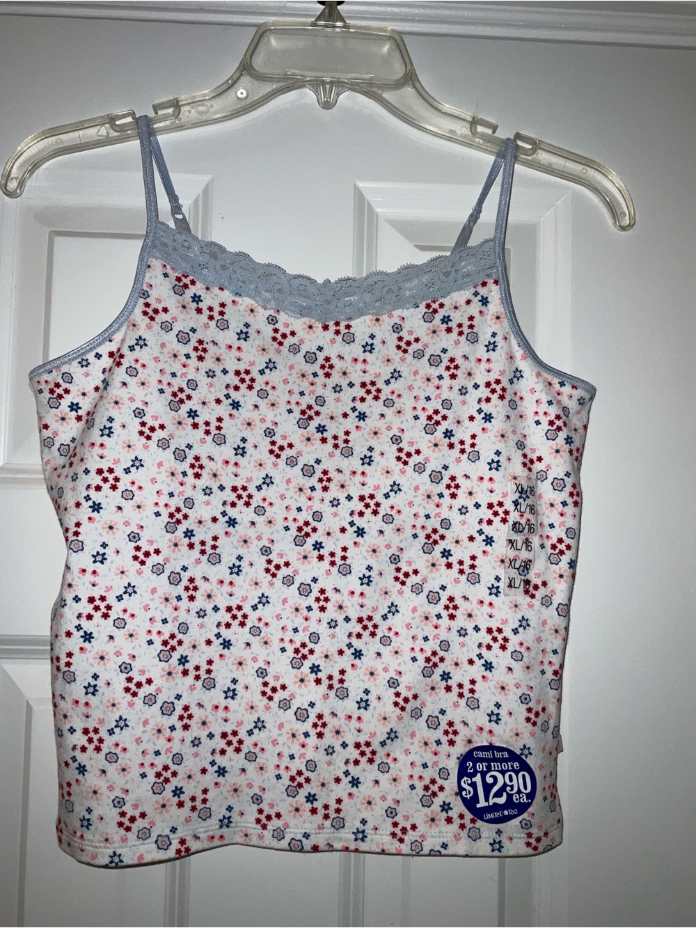 Limited TOO sz 16 US Girls Cami Bra Floral print NWT